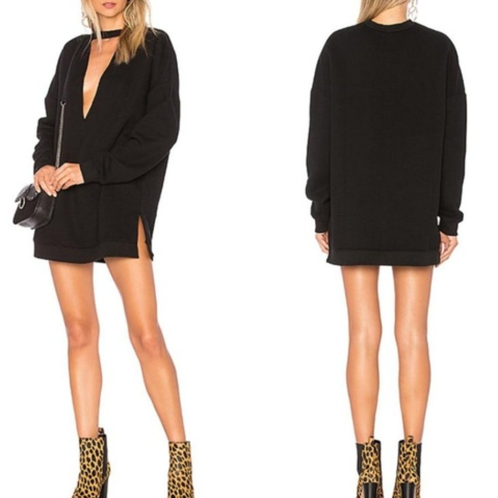 Lovers + Friends Kim Pullover Sweatshirt Tunic Black REVOLVE Size S